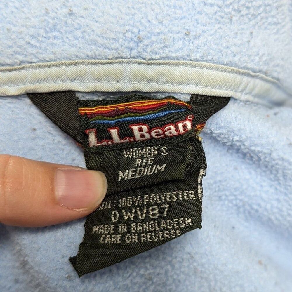 VTG Gorpcore Y2K L.L. Bean Medium Light Blue Zip Up Fleece Jacket Campcore Layer - Picture 5 of 7